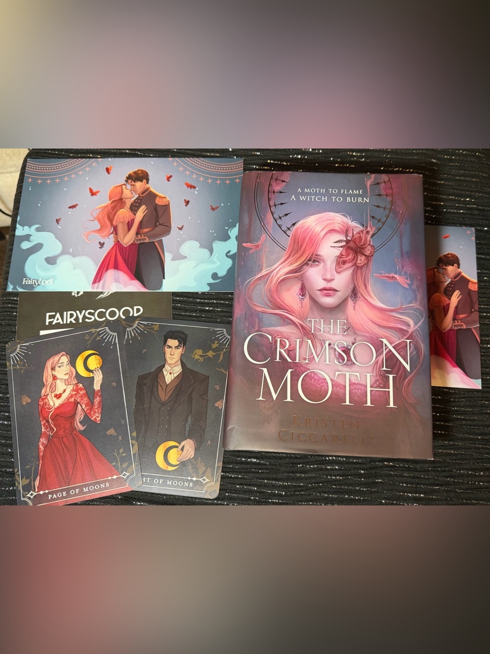 The Crimson Moth Kristen Ciccarelli Fairyloot Exclusive Book Sprayed Edge Tarot